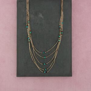 navajo sterling silver vintage turquoise onyx liquid silver necklace size 18.5in